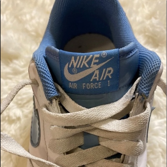 NIKE AIR FORCE 1 ‘82 White and University Blue Sz: 9.5 Rare 315122-144